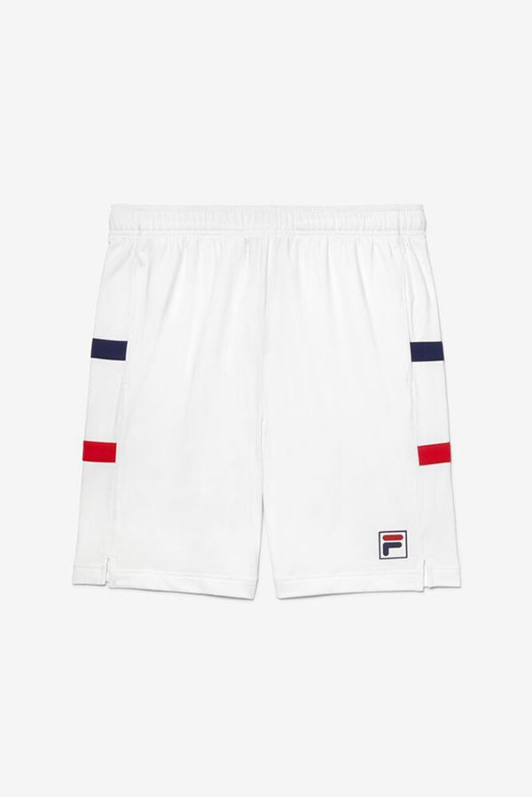 Pantalones Cortos Fila Hombre Blancas / Azul Marino / Rojas - Heritage White Tennis - España 875160L